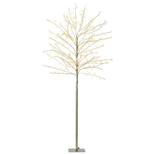 Lumineo Micro-LED Beleuchteter Baum Goldfarben Ø 60 cm Höhe 150 cm 480 Lichter - warmweiß / klassisch warm