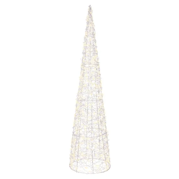 Lumineo Micro-LED Beleuchteter Kegel Silberfarben Ø 20 cm Höhe 80 cm 500 Lichter - warmweiß Lumineo Micro-LED Beleuchteter Kegel Silberfarben Ø 20 cm Höhe 80 cm 500 Lichter - warmweiß