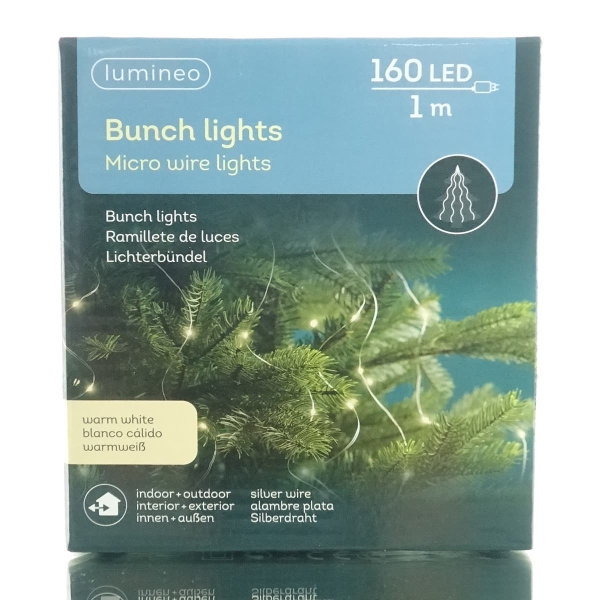 Lumineo Micro-LED Lichterbündel silber 1 Meter 160 Lichter - warmweiß