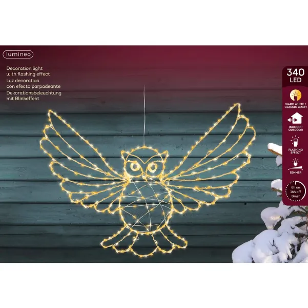 Lumineo Micro LED Eule Flash-Effekt Outdoor metall - klassisch warm Lumineo Micro LED Eule Flash-Effekt Outdoor metall - klassisch warm
