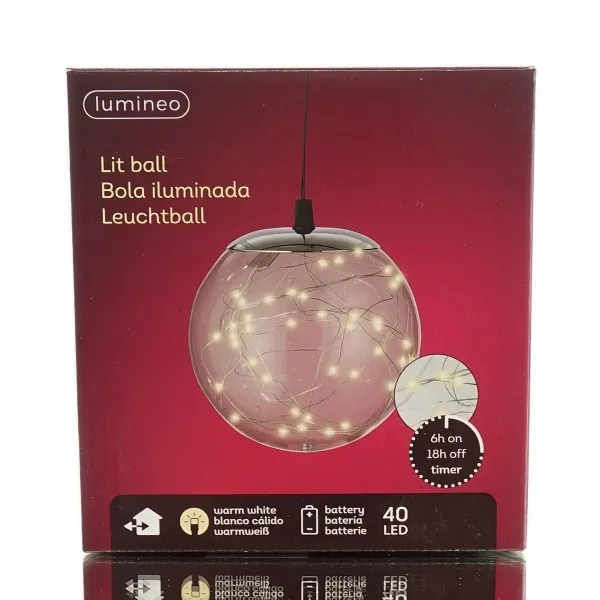 Lumineo Batterie Micro-LED Kugel Transparent Ø 15 cm 40 Lichter - warmweiß Lumineo Batterie Micro-LED Kugel Transparent Ø 15 cm 40 Lichter - warmweiß