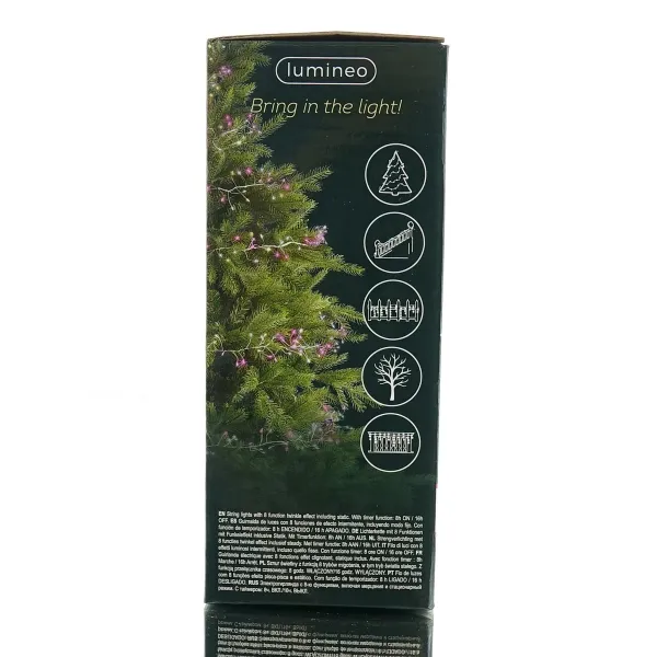Lumineo Micro-LED Lichterkette Compact Twinkle Silberfarben 6 Meter 480 Lichter - bunt