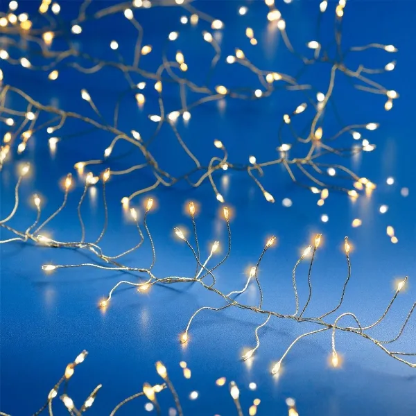 Lumineo LED Tür-Lichterkette Compact twinkle Micro wire gold 5,5 Meter 440 Lichter - warmweiß / klassisch warm