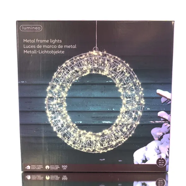 Lumineo Micro LED-Rahmenbeleuchtung Metall/Silber warmweiß Outdoor, L:7 - W:28 - H: 28 cm