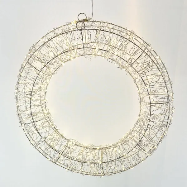 Lumineo Micro LED-Rahmenbeleuchtung Metall/Silber warmweiß Outdoor, L:7 - W:28 - H: 28 cm