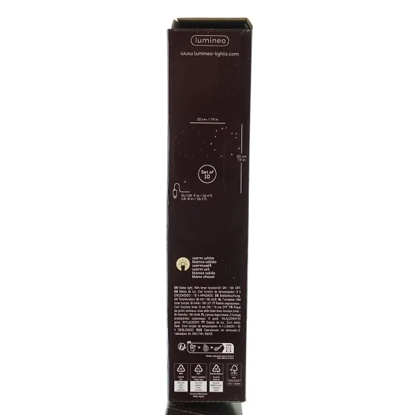 Lumineo Micro LED-Stabbeleuchtung schwarz warmweiß Outdoor, L: 180 cm - W: 10 cm - H: 20 cm