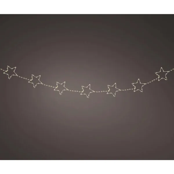 Lumineo Micro LED Stern-Girlande 2,15 Meter 150 Lichter Ø 15 cm Outdoor - weiß/warmweiß