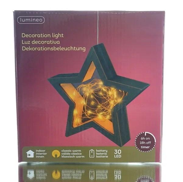 Lumineo Micro-LED Stern Schwarz & Bernsteinfarben Ø 18 cm 30 Lichter - klassisch warm Lumineo Micro-LED Stern Schwarz & Bernsteinfarben Ø 18 cm 30 Lichter - klassisch warm