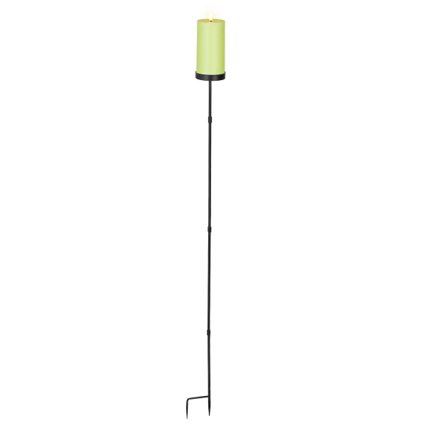 Lumineo Solar Kerze auf Stab grün Ø 7 cm H: 117 cm - Kunststoff - Eisen