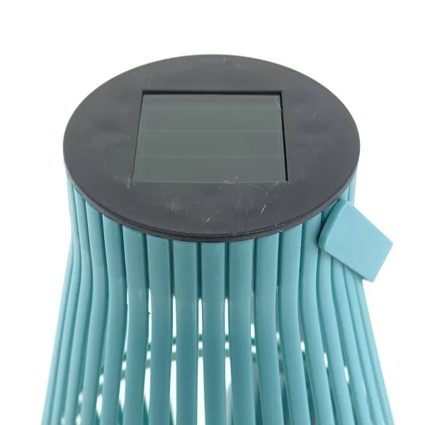 Lumineo Solar LED Lampe Blau Ø 14,5 cm Höhe 18,5 cm - Kunststoff