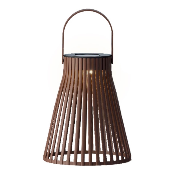 Lumineo Solar LED Lampe Braun Ø 14,5 cm Höhe 18,5 cm -  Kunststoff