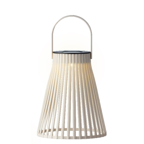 Lumineo Solar LED Lampe Cremeweiß Ø 14,5 cm Höhe 18,5 cm -  Kunststoff