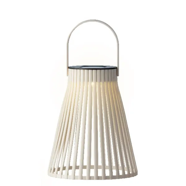 Lumineo Solar LED Lampe Cremeweiß Ø 14,5 cm Höhe 18,5 cm - Kunststoff