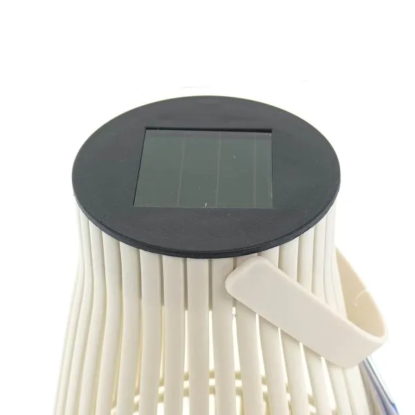 Lumineo Solar LED Lampe Cremeweiß Ø 14,5 cm Höhe 18,5 cm - Kunststoff