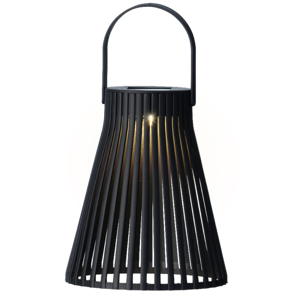 Lumineo Solar LED Lampe Schwarz  Ø 14,5 cm Höhe 18,5 cm -  Kunststoff