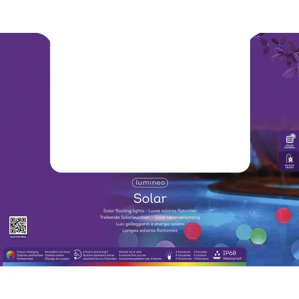 Lumineo Solar Schwimmleuchte Kugel Ø 7,6 cm H: 7,6 cm weiß/bunt (Farbwechsel)