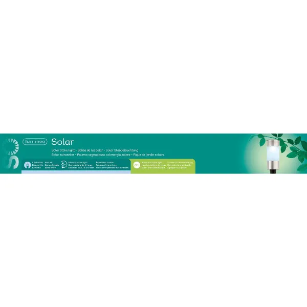 Lumineo Solar Stab- & Tischbeleuchtung Ø 6,3 Höhe 14 cm Edelstahl - kaltweiß