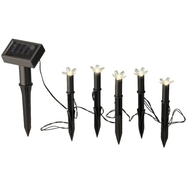 Lumineo Solar Stabbeleuchtung Blume warmweiß 17 cm x 3,5 cm schwarz - Kunststoff