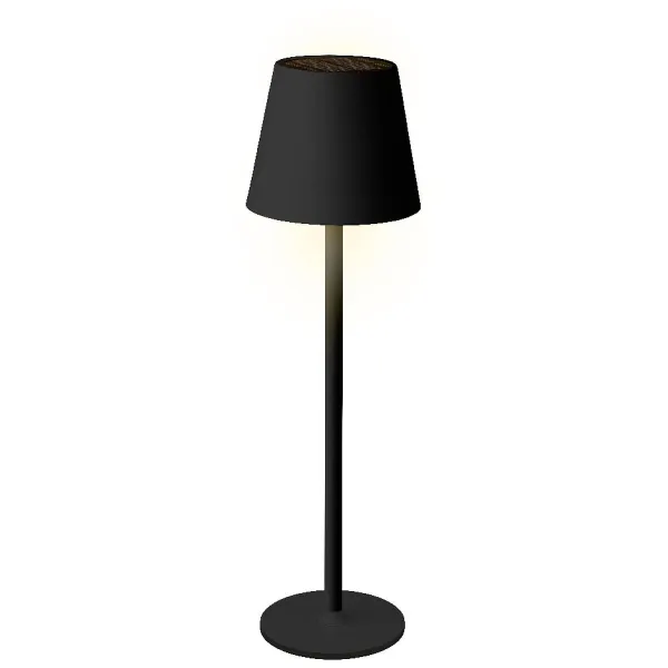 Lumineo Solar Tischlampe schwarz - Ø 11 cm Höhe 37 cm - Eisen