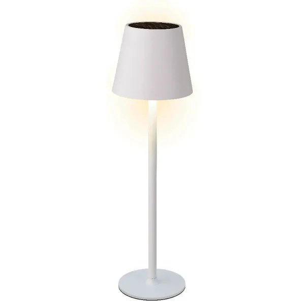 Lumineo Solar Tischlampe weiß - Ø 11 cm Höhe 37 cm - Eisen