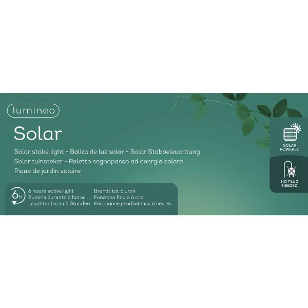Lumineo Solar Wegbeleuchtung schwarz Ø 4,5 cm H: 20,5 cm warmweiß