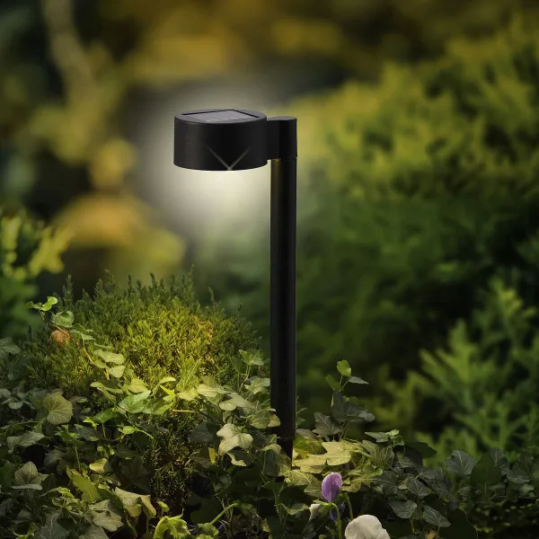 Lumineo Solar Wegbeleuchtung schwarz L: 11.8 cm W: 8,3 cm H: 20,5 cm warmweiß