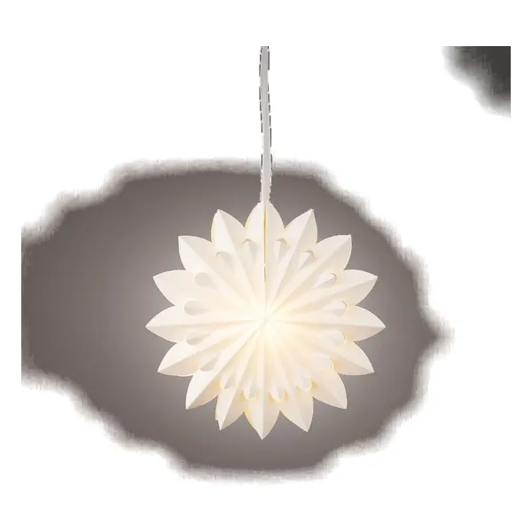 Lumineo Stern Weiß Ø 40 cm 6 LED aus Papier - warmweiß