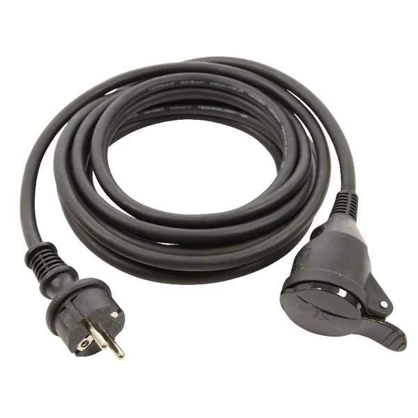 Lumineo Verlängerungskabel Schwarz 5 Meter mit Kindersicherung - PVC umnantelt Lumineo Verlängerungskabel Schwarz 5 Meter mit Kindersicherung - PVC umnantelt