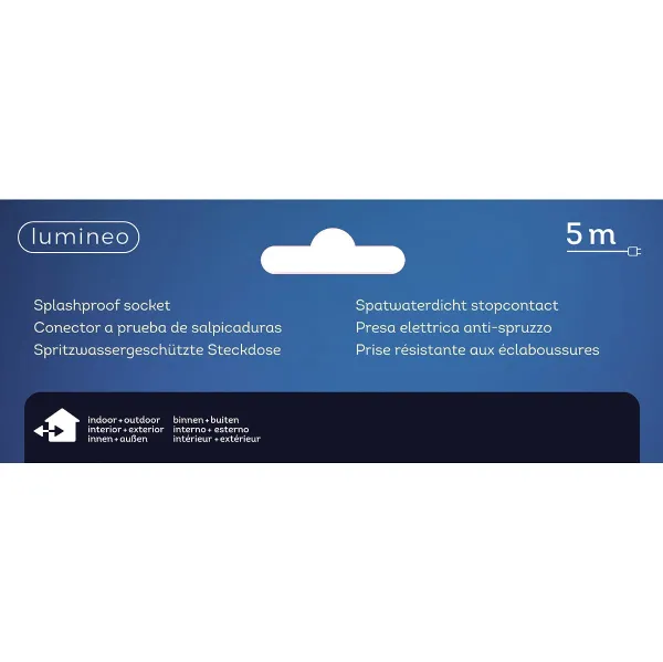 Lumineo Verlängerungskabel Schwarz 5 Meter mit Kindersicherung - PVC umnantelt