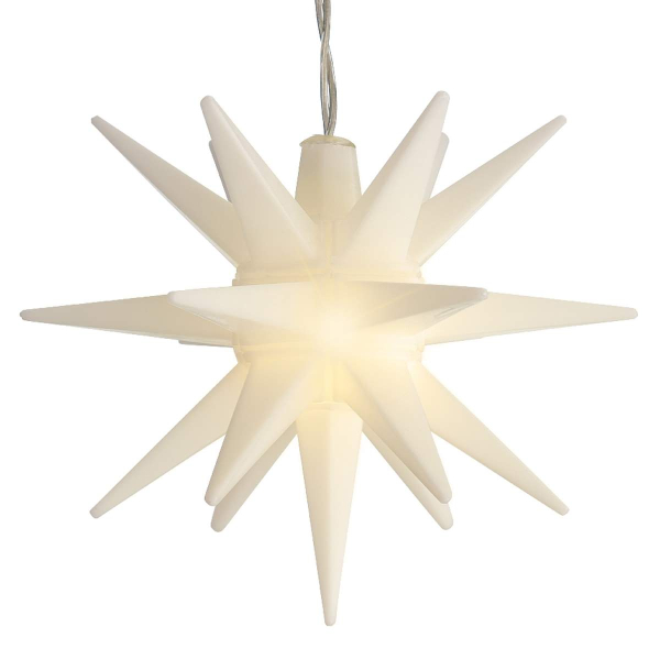 Lumineo Weihnachtsstern Weiß  Ø 12 cm 1 LED aus PVC - warmweiß