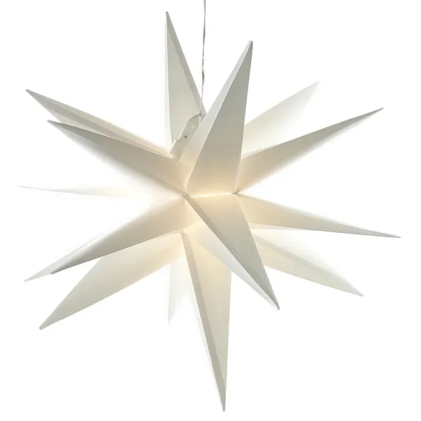 Lumineo Weihnachtsstern Weiß Ø 60 cm 6 LED Kunststoff - warmweiß