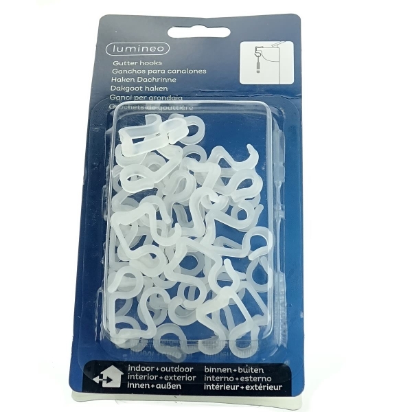 Lumineo Zubehör Dachrinnenhaken für Dekorationen 3 cm - 24er Set
