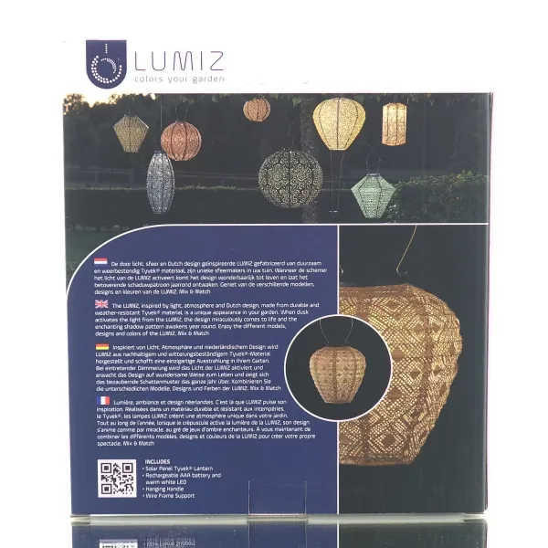 LUMIZ Lampion Solarlampe Ballon 20 Mosaic Pink lachsrosa Ø 20 cm - Tyvek®