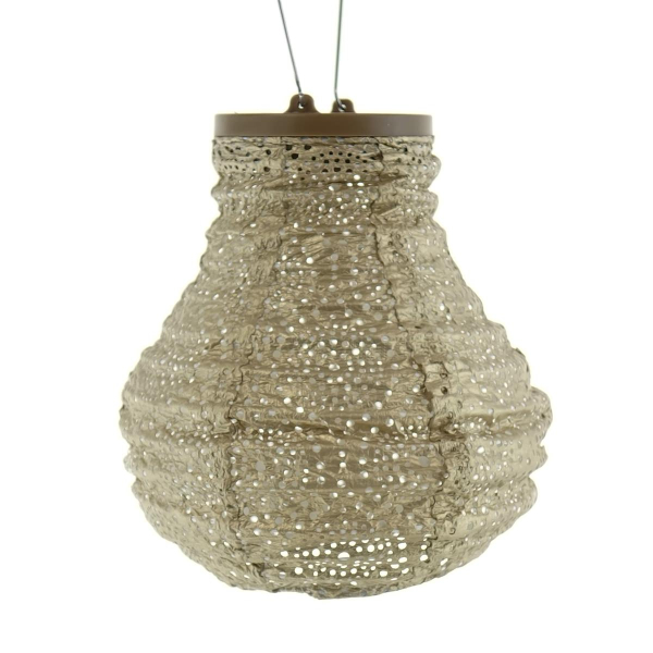 LUMIZ Lampion Solarlampe Bulb 16 Occult Gold goldfarben Ø 16 cm - Tyvek®