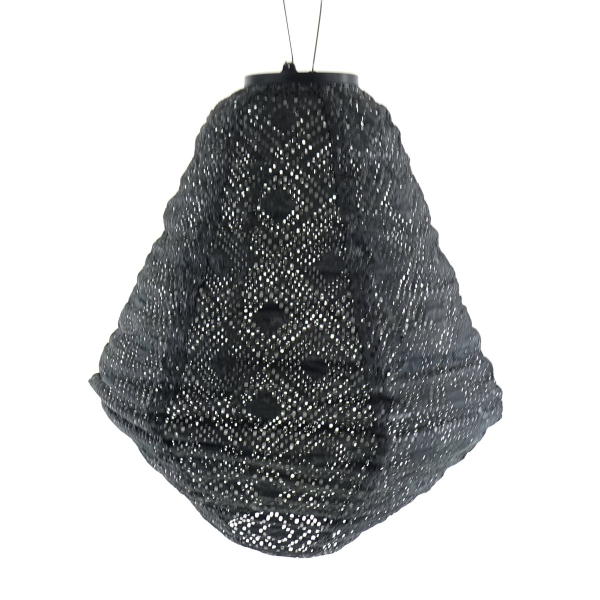 LUMIZ Lampion Solarlampe Can Mosaic Black schwarz Ø 30 cm - Tyvek®