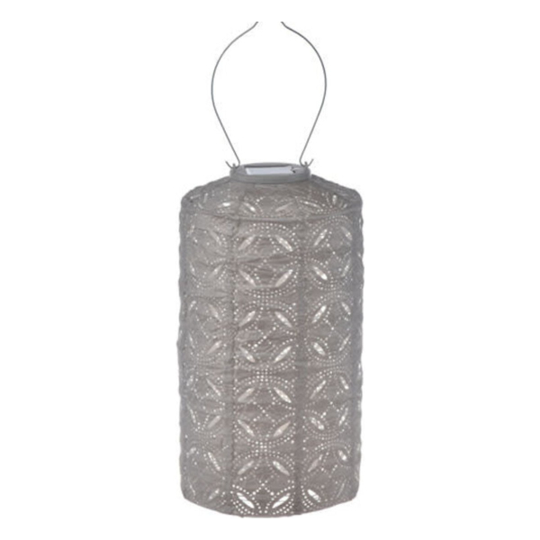 LUMIZ Lampion Solarlampe Cylinder 18 Mandela Light Taupe Ø 18 cm - Tyvek®