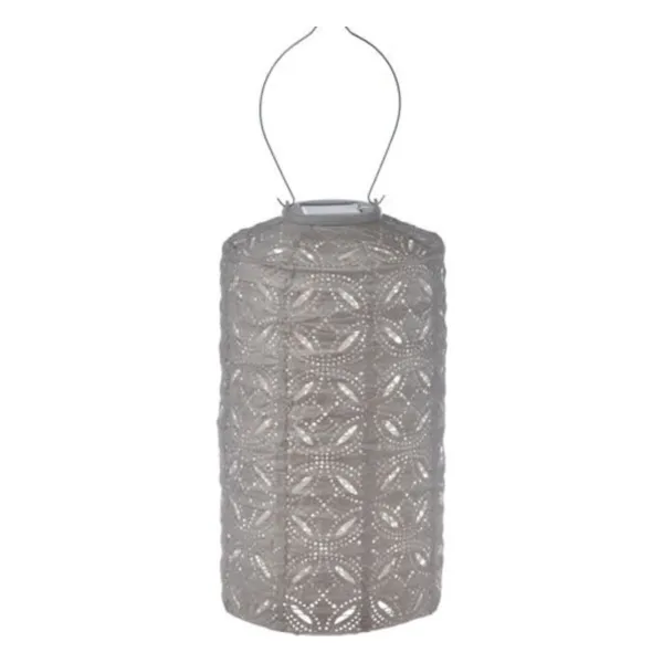 LUMIZ Lampion Solarlampe Cylinder 18 Mandela Light Taupe Ø 18 cm - Tyvek®