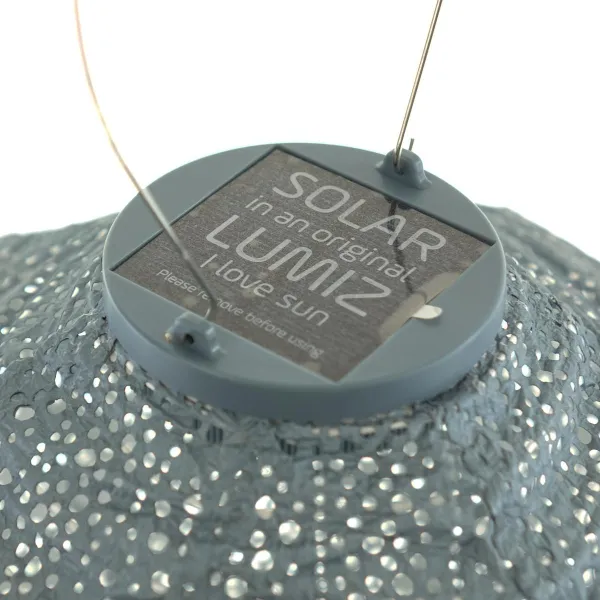 LUMIZ Lampion Solarlampe Diamant 28 Lace Grey Blue graublau Ø 28 cm - Tyvek®