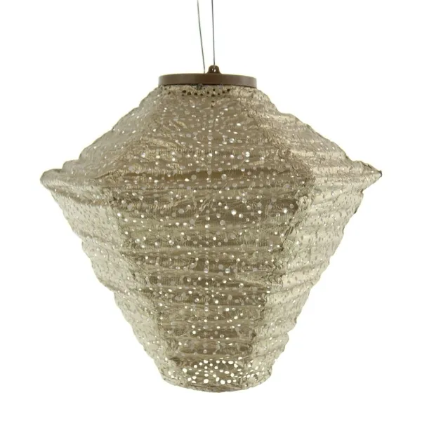 LUMIZ Lampion Solarlampe Diament 28 cm Sashiko Gold goldfarben Ø 28 cm - Tyvek® LUMIZ Lampion Solarlampe Diament 28 cm Sashiko Gold goldfarben Ø 28 cm - Tyvek®