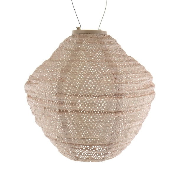 LUMIZ Lampion Solarlampe Jar 30 Ikat Pink lachsfarben Ø 30 cm - Tyvek®