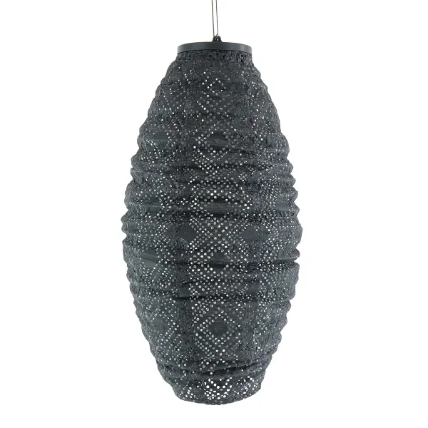 LUMIZ Lampion Solarlampe Long Oval 20 Mosaic Dark Grey dunkelgrau Ø 20 cm - Tyvek® LUMIZ Lampion Solarlampe Long Oval 20 Mosaic Dark Grey dunkelgrau Ø 20 cm - Tyvek®