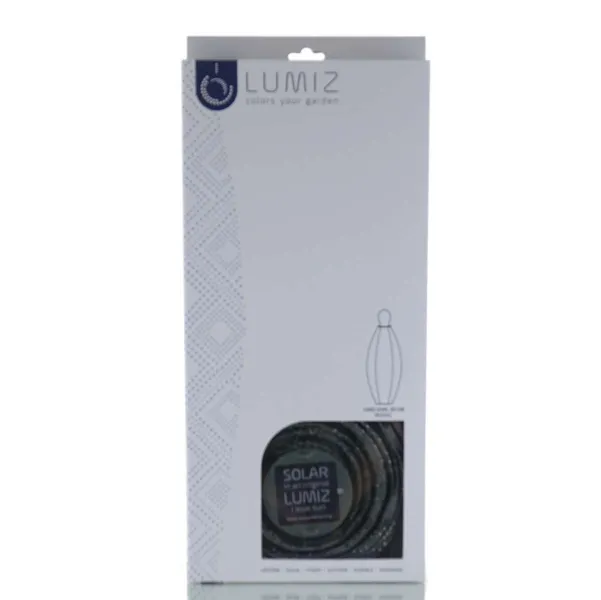 LUMIZ Lampion Solarlampe Long Oval 20 Mosaic Dark Grey dunkelgrau Ø 20 cm - Tyvek®