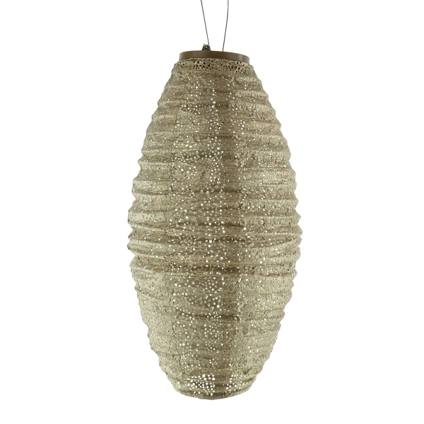 LUMIZ Lampion Solarlampe Long Oval 20 Paisley Gold goldfarben Ø 20 cm - Tyvek®