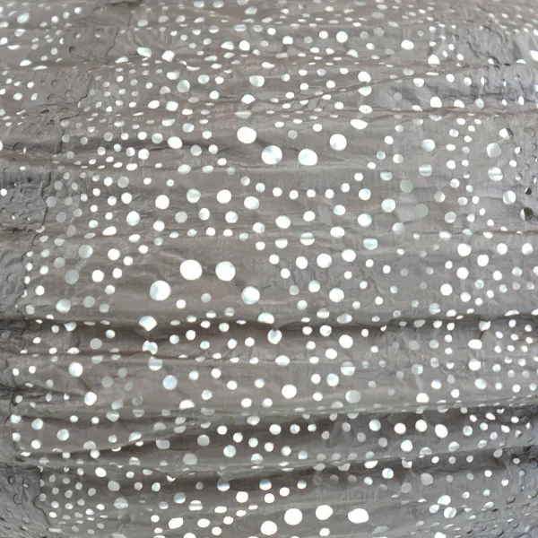 LUMIZ Lampion Solarlampe Oval 40 Paisley Taupe hellgrau Ø 40 cm - Tyvek®