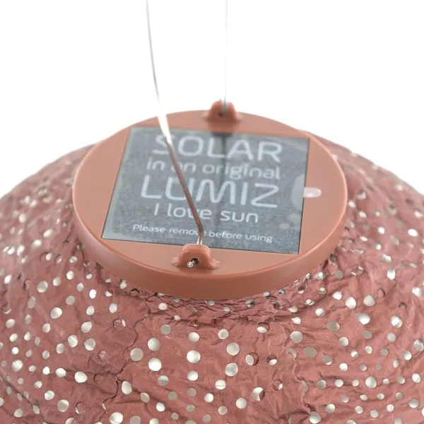 LUMIZ Lampion Solarlampe Round 20 Sashiko Copper kupferfarben Ø 20 cm - Tyvek®