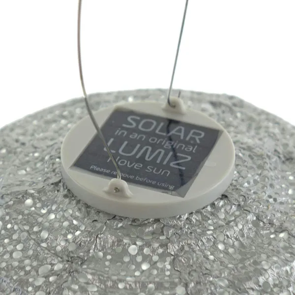 LUMIZ Lampion Solarlampe Round 30 Lace Silver silberfarben Ø 30 cm - Tyvek®