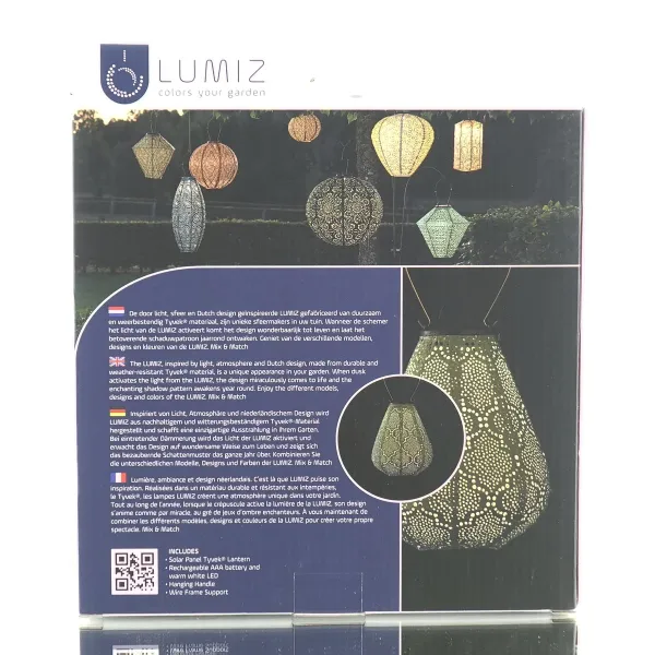 LUMIZ Lampion Solarlampe Tulip 20 Bazaar Sage Green salbeigrün Ø 20 cm - Tyvek®