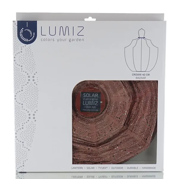 LUMIZ Lampion Solarlampe Crown 40 Bazaar Copper kupferfarben Ø 40 cm - Tyvek®