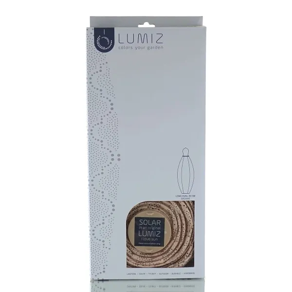 LUMIZ Lampion Solarlampe Long Oval 20 Bazaar Pink lachsrosa Ø 20 cm - Tyvek®