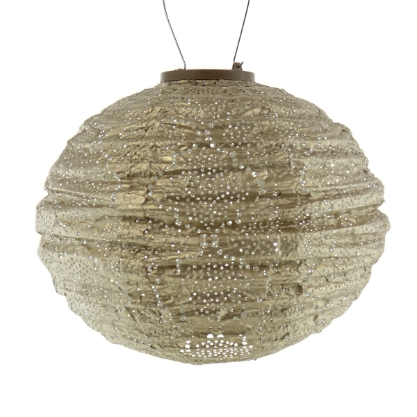 LUMIZ Lampion Solarlampe Round 30 Bazaar Gold goldfarben Ø 30 cm - Tyvek®